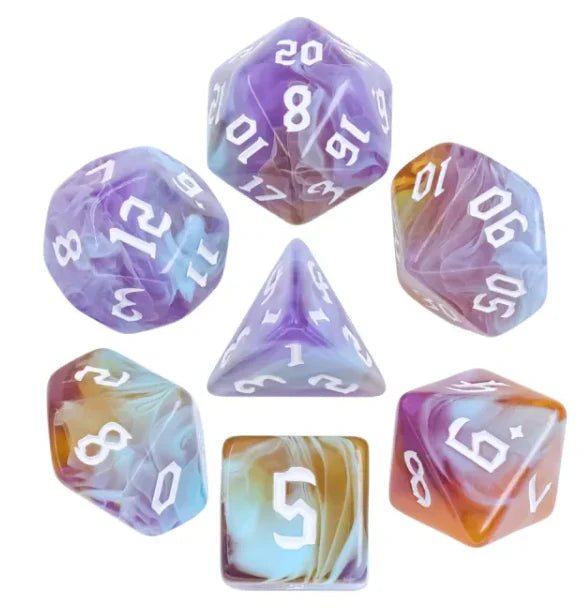 Amethyst Sunset RPG Dice Set