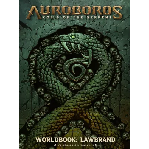 Cover of Auroboros: Coils of the Serpent: Worldbook - Lawbrand RPG - Hardcover Hardcover RPG book